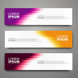 abstract web banner design template with halftone vector image