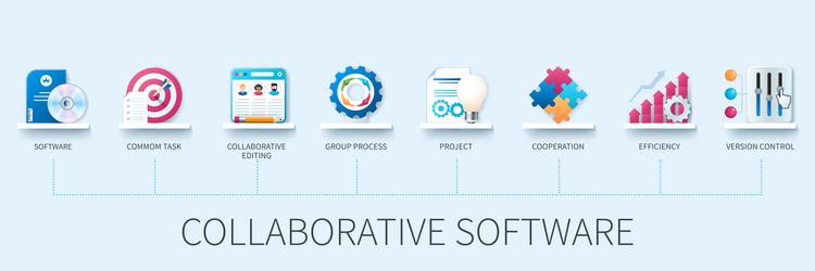 collaborative software web infographics in 3d vector image