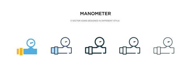 Manometer icon in different style two colored vector