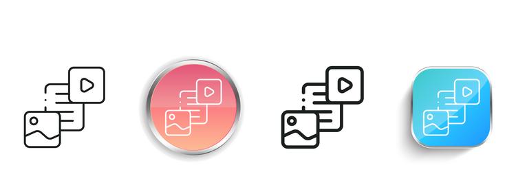materials icon thin linear regular and button vector image