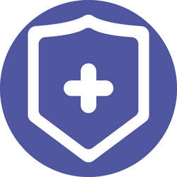 shield with cross block style icon vector image