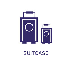 Suitcase element in flat simple style on white vector