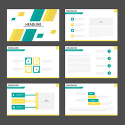 green yellow presentation templates infographic vector