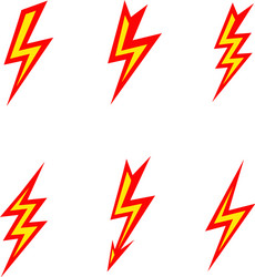 Lightning colored silhouettes on white background vector