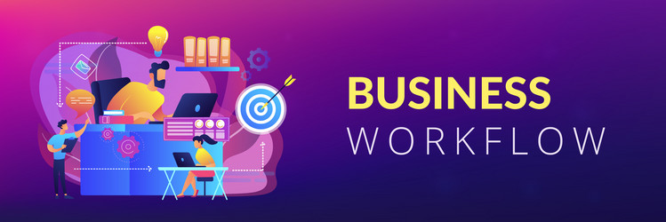 Workflow concept banner header vector