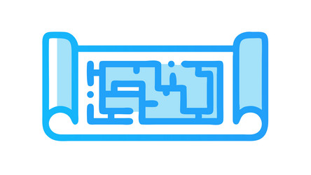 architectural blueprint scroll for design design vector image