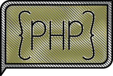 colored pencil silhouette of rectangle text php vector image