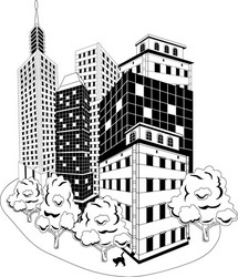 Downtown skyline vector