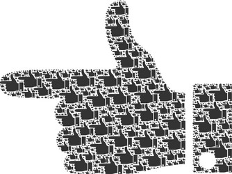 Hand pointer left fractal composition itself vector