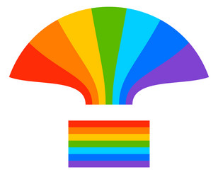 Rainbow shape with tweaked and regular version vector