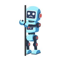 Cute white ai robot an empty board Royalty Free Vector Image