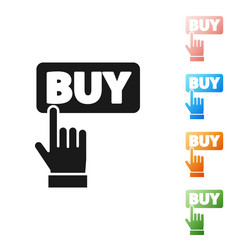 black buy button icon isolated on white background vector image