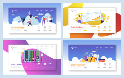 Cloud Data Analytics Landing Page vector