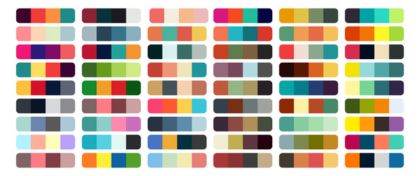 Set of metallic color palette backdrop for uiux Vector Image