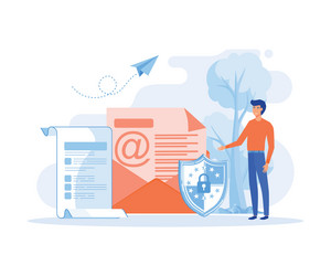 concept of encryption emails internet data vector image