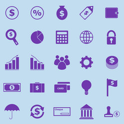 Finance violet icons on blue background vector