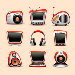 Multimedia icons vector