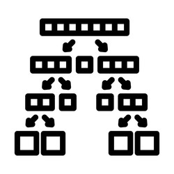 quicksort algorithm line icon vector image