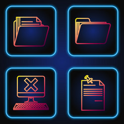 set line note paper with pinned pushbutton vector image
