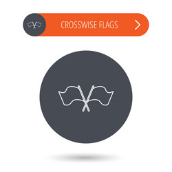 Crosswise waving flag icon location pointer vector