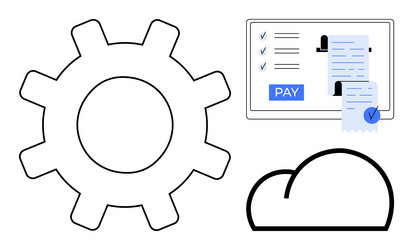 digital payment processing and cloud integration vector image