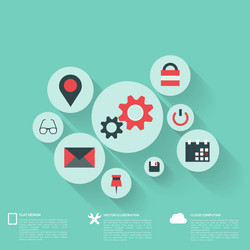 flat abstract background with web icons interface vector image