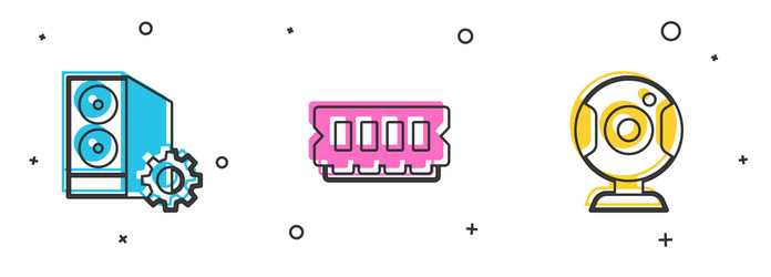 set case computer ram random access memory vector image