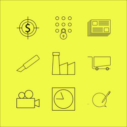 web linear icon set simple outline icons vector image