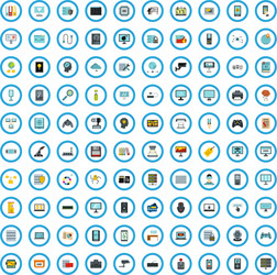 100 programming goods icons set flat style vector