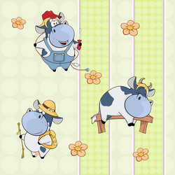 a background with cows seamless pattern vector image