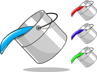 Paint bucket spilling icon in black contour Vector Image