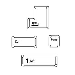 enter control ctrl home and shift computer key vector