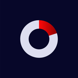 gray circle with red segment symbolizing progress vector image
