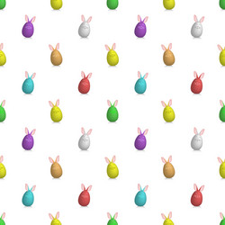 Seamless pattern multicolored 3d easter eggs vector