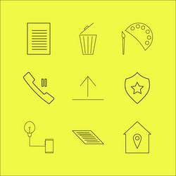 web linear icon set simple outline icons vector image