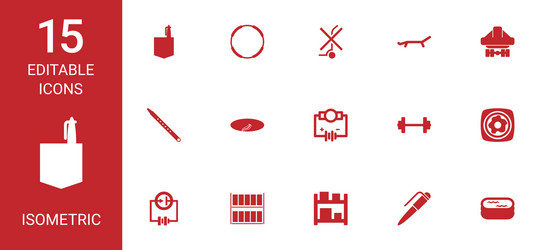 15 isometric icons vector