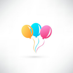 Flat balloon birthday icon Royalty Free Vector Image