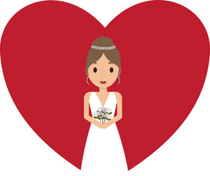 Beautiful wife with heart vector