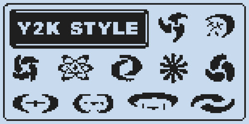 y2k pixel style asset 8 bit abstract vector image