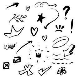 Abstract Doodle Elements Set vector image