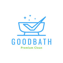 bathtub with check mark logo design graphic vector