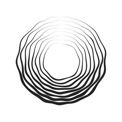 black concentric wavy lines that makes a rounded vector image