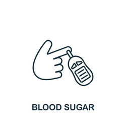 Blood sugar icon line simple health check vector