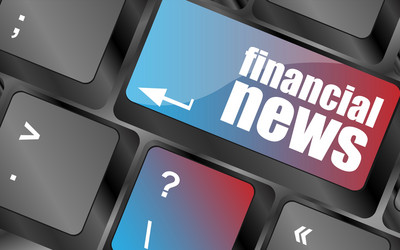 financial news button on computer keyboard vector image