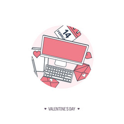 flat background with computer vector image