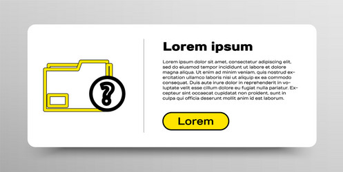 Line unknown document folder icon isolated vector