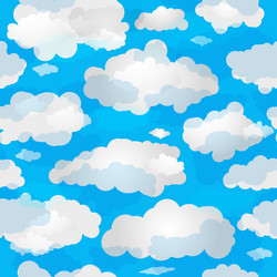 Spring seamless pattern with clouds vector