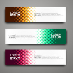 abstract web banner design template with halftone vector image