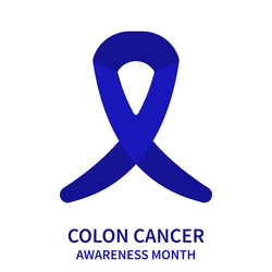 Colon cancer blue ribbon for awareness day vector