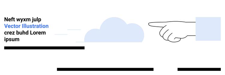 hand pointing with cloud and text elements vector image